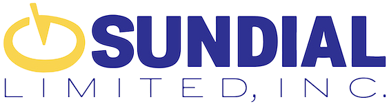 Sundial Limited, Inc. Blue and Yellow Logo.